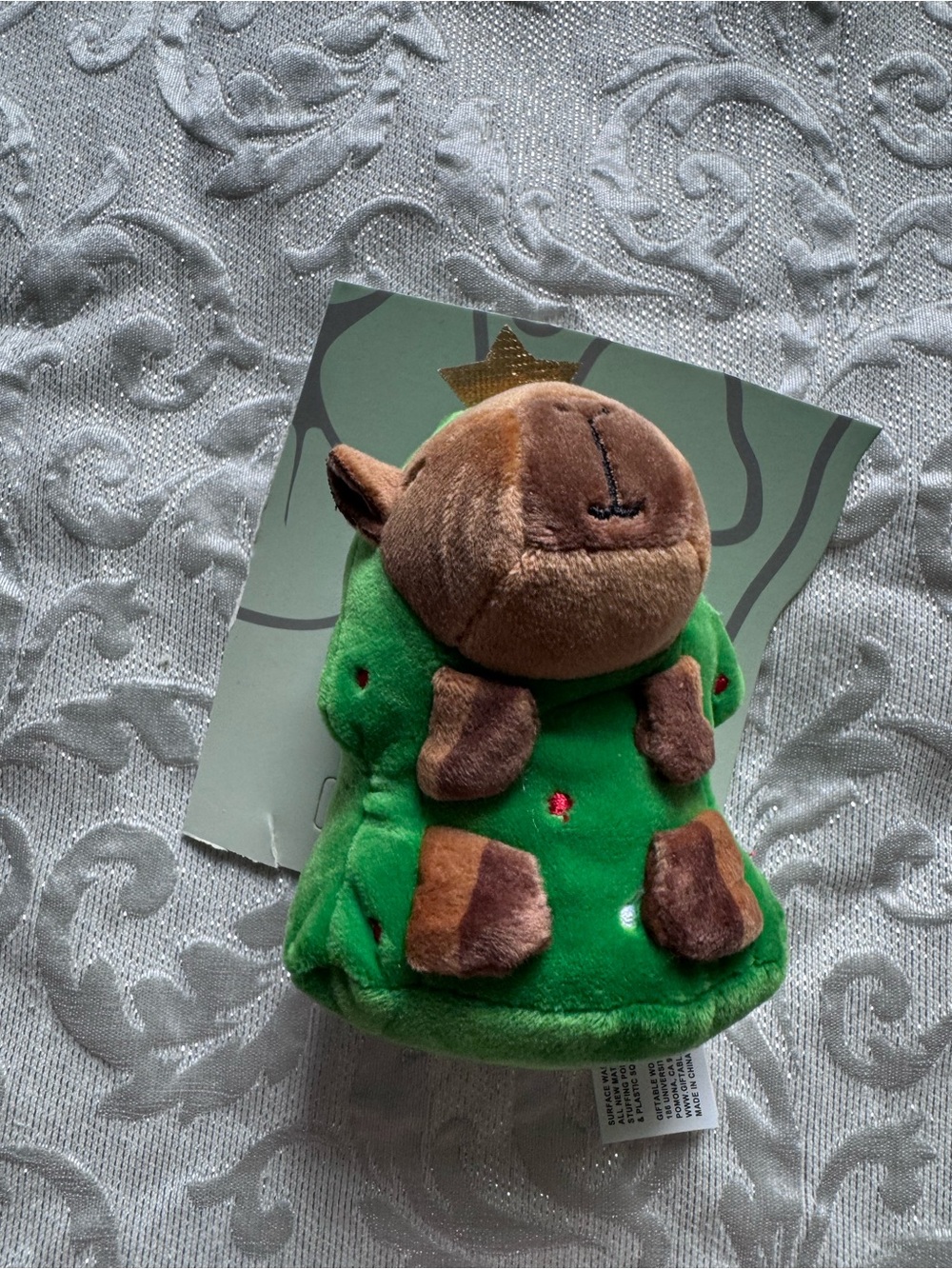Green Plush Frog Prince Doll - Brown Accents